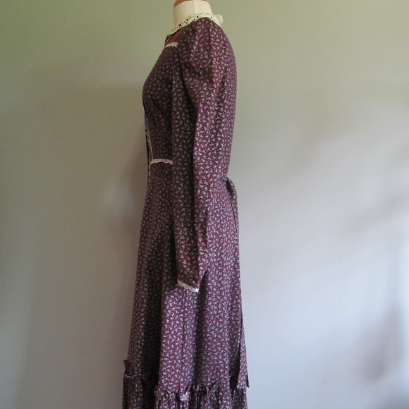 GUNNE SAX Jessica McClintock Cottagecore Prairie Midi Dress Buttons Front Sz M? - Picture 10 of 16